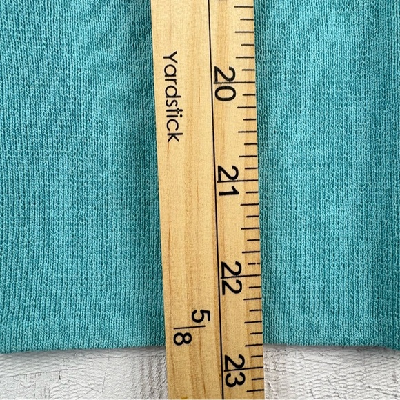 VTG Y2K Will Smith Turquoise Sleeveless Wrap Top Seashell Fringe Size L V-Neck - Picture 5 of 7